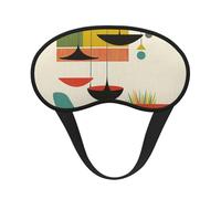 mid Century Modern Prints Print Blackout Sleep Mask for Women & Men, Zero Eye Pressure Eye Mask for Travel and All - Around Sleep
