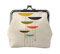 mid century modern prints print Coin Purse, Mini Change Purse for Women Small Coin Purse for Credit Card ID Key, Black, One Size, Vintage