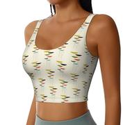 mid Century Modern Prints Print Workout Tank Tops for Women Racerback Sport Running Yoga Basic Sleeveless Shirts Black