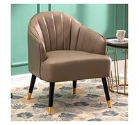 Mid Century Modern PU Leather Single Sofa for Living Room Bedroom and Waiting Room Upholstered Dining Side Chair with Comfy Leisure Reading Experience,Brown