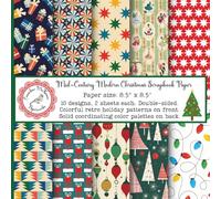 Mid-Century Modern Retro Christmas Scrapbook Paper: Vintage Holiday Craft Pad, 1950's and 1960's Aesthetic, Double Sided for Papercrafts (Junk ... Invitations, Cardmaking, Gift Decorating)