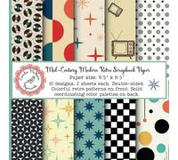 Mid-Century Modern Retro Scrapbook Paper: Vintage Craft Paper Pad, 1950's and 1960's Theme, Double Sided for Papercrafts (Scrapbooks, Junk Journals, ... Art Journals, Origami, Gift Wrapping)