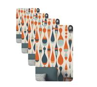 Mid Century Modern Retro with Drop Shapes Car Air Freshener Cards for Women Men 4 Pack Cute Car Accessories Long Lasting Scent Car Diffuser Hanging Auto Aromatherapy Tablets Car Fresheners Gifts
