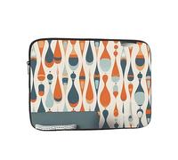 Mid Century Modern Retro with Drop Shapes Laptop Case 12 inch, Shockproof Protective Computer Sleeve Cover Water Resistant Laptop Bag Carrying Tablet Cover Briefcase Handbags Gifts for Men Women