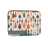 Mid Century Modern Retro with Drop Shapes Laptop Case 17 inch, Water Resistant Laptop Sleeve Shockproof Protective Traveling Computer Bag Portable Business Briefcase for Men Women
