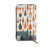 Mid Century Modern Retro with Drop Shapes Leather Wallet RFID Blocking Credit Card Case Large Capacity Money Organizer with Zipper Pocket - Slim Minimalist Cash Wallet for Men Women Phone Clutch Gift