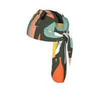 Mid Century Modern Retro with Drop Shapes Print Cycling Cap Breathable Headwear