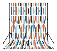 Mid Century Modern Retro With Drop Shapes Print Portable Photo Backdrop 5x7ft Background Drop For Photo Photoshoot Backdrop For Content Creator