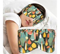 Mid Century Modern Retro with Drop Shapes Print Sleep Mask,Coverage Eye Mask,Soft Breathable Blindfold for Travel Nap Work