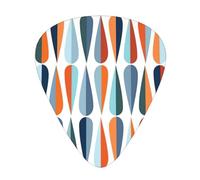 Mid Century Modern Retro With Drop Shapes Print12 Professional Guitar Tuner For Guitar, Bass, & Chromatic Tuning Modes