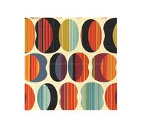 Mid Century Modern Retro with Drop Shapes Printed Square Jigsaw Puzzle 16x16 CM, Puzzle Challenging Game for Adults Gifts, Family Fun Decorative Wall Decor