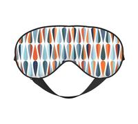 Mid Century Modern Retro with Drop Shapes Printing Double-Sided Design Sleep Aid, Soft Eye Mask for Sleep,Yoga,Adjustable Strap, Blocks Light