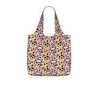 Mid Century Modern Retro With Drop Shapes Reusable Foldable Shopping Bag â€“ Full-Print Design Lightweight 25l Polyester Tote With Drawstring Closure & Built-In 7Ã-10cm Compact Storage Pouch