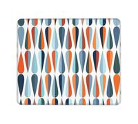 Mid Century Modern Retro with Drop Shapes Stable Grip Mouse Pad Desk Mat, Lock Edge with Non-Slip Rubber Bottom for Computer Laptop PC