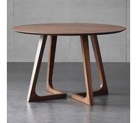 Mid-Century Modern Round Dining Table - Rustic Solid Wood - Perfect for Small Spaces, Kitchen, Dining Room & Balcony - Stylish 120 cm Coffee Table for Leisure & Dining