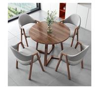 Mid Century Modern Round Dining Table Set for 4 - Space-Saving Steel Leg Table & Chairs for Kitchen Dining Room Living Room Conference Room - Stylish Coffee Table with Color Options