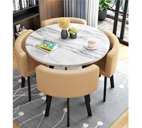 Mid Century Modern Round Dining Table Set for 4 - Versatile Farmhouse Style for Living Room, Office, Conference & Reception - Multiple Colors Available