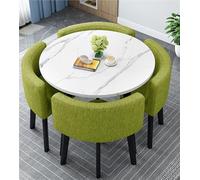 Mid Century Modern Round Dining Table Set for 4 with Chairs - Farmhouse Conference Living Room Office Reception Side Tables - Multiple Colors (Style 51)