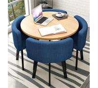 Mid-Century Modern Round Dining Table Set for 4 with Chairs - Versatile Farmhouse/Conference/Living Room/Office/Reception Use Multiple Colors Available (Style 42)