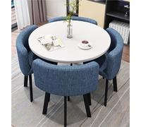 Mid-Century Modern Round Dining Table Set for 4 with Chairs - Versatile Farmhouse Style for Living Room Office Reception and Conference - Multiple Colors Available
