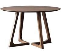 Mid-Century Modern Round Solid Wood Dining Table Rustic Base Space-Saving Kitchen & Dining Table for 2-4 People Ideal for Small Spaces Balcony & Living Room