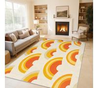Mid Century Modern Rugs - Retro Boho 70s 80s Area Rugs for Living Room Bedroom, Washable Non Slip Low Pile Large Carpet, Patterned Door Mat & Home Decor, 160x230cm QAZ21