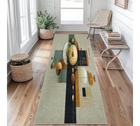 Mid Century Modern Runner Rugs for Hallway 80 x 250, Abstract Geometric Hallway Runner Retro Pattern Carpet Runners for Kitchen Bedroom Living Room, Non Slip Long Rug, i211er