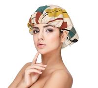 Mid Century Modern Satin Bonnet Silk Bonnet, Hair Bonnet For Sleeping, Soft Double Layer Silk Sleeping Cap Hair Wrap For Women Natural Hair Curly Hair Braided Hair Long Hair