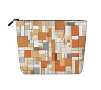 Mid Century Modern Single Layer Linen Like Makeup Bag, Lightweight and Cute, Easy to Use
