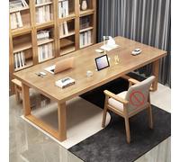 Mid-Century Modern Solid Wood Writing Desk for Home Office Living Room or Study - Stylish Walnut Finish 120x80x75cm Perfect Workspace Solution