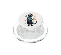 Mid Century Modern Space Cat Mechanic Retro Rocket PopSockets PopGrip for MagSafe