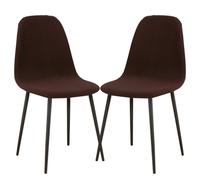 Mid-Century Modern Stretch Chair Covers Set of 2/4/6 - Elastic Dining Room, Kitchen & Office Chair Slipcovers (Coffee, 2 Pieces)