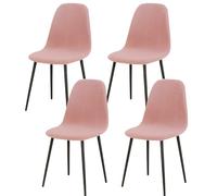 Mid-Century Modern Stretch Chair Covers Set of 4 - Elastic Dining Room, Kitchen & Office Slipcovers (Light Pink) - Stylish & Durable Furniture Protection