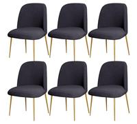 Mid Century Modern Stretch Velvet Dining Chair Slipcovers 6PCS Curved Back Accent Covers for Kitchen & Living Room Old Gray A Stylish Furniture Protection
