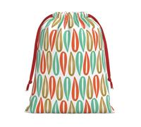 Mid-Century Modern Style Drawstring Gift Bag Holiday Present Goody Bags For Xmas Party Reusable Storage Pouches