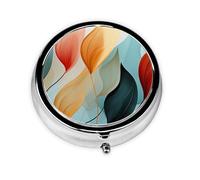 Mid-Century Modern Style Pill Case with Mirror Retro 3 Compartment Pill Box Small Pill Organizer for Purse or Pocket Decorative Metal Medicine Vitamin Organizer Unique Gifts