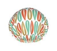 Mid-Century Modern Style Print Elastic Band Shower Hat For Hotel Travel Essentials Accessories Cleaning Supplies