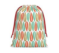 Mid-Century Modern Style Printing 11.8x15.8in Drawstring Gift Bag With Red Ribbon Closure For Halloween Xmas,For Adults Gifting