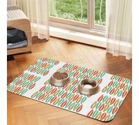 Mid-Century Modern Style Printing Pet Absorbent Leather Tablecloth,Pet Absorbent Leather Mat,Tidy Feeding Area For Dogs, Cats,Pets