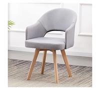 Mid Century Modern Swivel Accent Chair for Home Office Comfy Fabric Armchair with Wood Legs Ergonomic Desk Chair for Small Spaces Light Gray