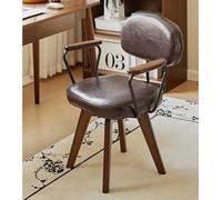 Mid Century Modern Swivel Office Chair Faux Leather Upholstered Armchair with Sturdy Wood Legs Stylish & Space-Saving Design for Home & Office Use