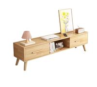 Mid Century Modern Tall TV Stand - Solid Wood Entertainment Center with Multi-Drawer Storage, Open Countertop, Rear Cord Hole, 120 * 30 * 40cm, Stylish Brass Handles