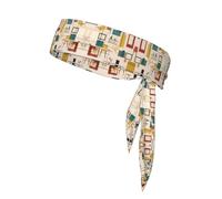 Mid Century Modern Tennis Headband, adiustable Sweatband, Perfect for Fitness, Basketball and Running.