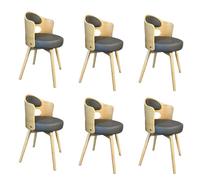 Mid Century Modern Upholstered Dining Chair Set 360° Swivel Kitchen Chairs with Arms Faux Leather Cushion Vintage Solid Wood Legs Easy Care Grey 1-6 Pieces
