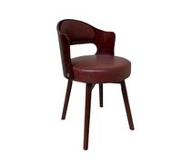 Mid Century Modern Upholstered Dining Chair Set - 360° Swivel Kitchen Chairs with Arms Faux Leather Cushions Solid Wood Legs Easy to Clean Ideal for 1-6 People Stylish Brown Finish - 1 Piece