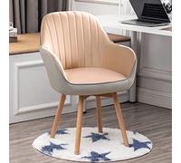 Mid-Century Modern Upholstered Dining Chair - Velvet Swivel Accent Chair for Office or Vanity - Stylish Wooden Base No Wheels Perfect for Home Decor