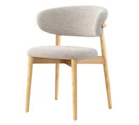 Mid-Century Modern Upholstered Dining Chairs Fabric Side Chairs with Wood Legs for Kitchen & Living Room Stylish Beige Chairs - Perfect for Home Décor