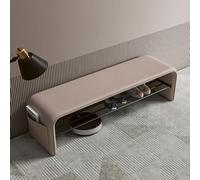 Mid-Century Modern Upholstered Entryway Bench Armless & Short Height Design Versatile Seating for Dining Room Living Room Hallway Kitchen - Beige 60"