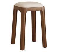 Mid-Century Modern Upholstered Kitchen ols Stackable Leather Vani Dining Chair Space-Saving Shoe-Changing ol Walnut Finish Set of 1