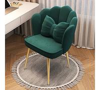 Mid Century Modern Vanity Stool with Backrest Soft Cushioned Pad Scalloped Design Comfy Dressing Chair for Bedroom Dining Room Makeup Vanity